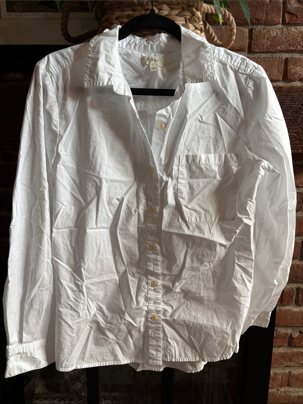 Style & Co. White Women's Casual Button-Down Shirt